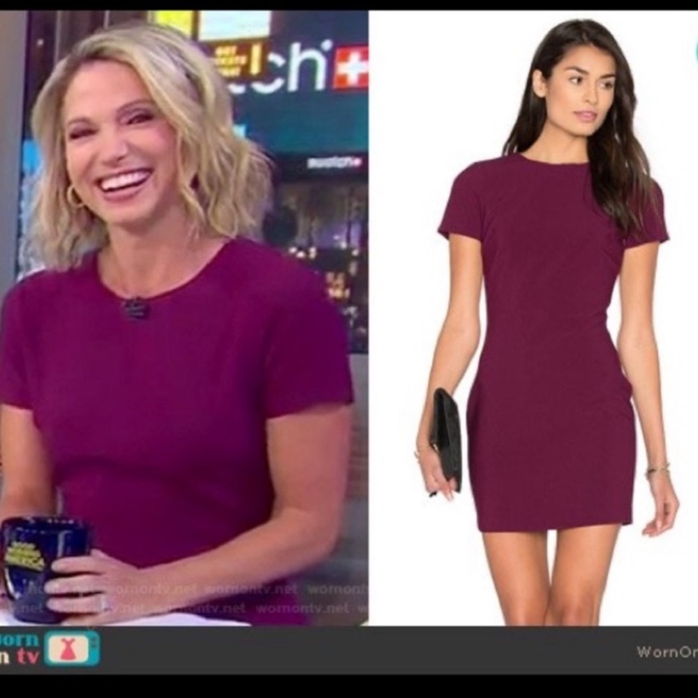 Revolve LIKELY Manhattan Women’s Short Sleeve Mini Dress Mulberry Purple Color - Picture 4 of 12